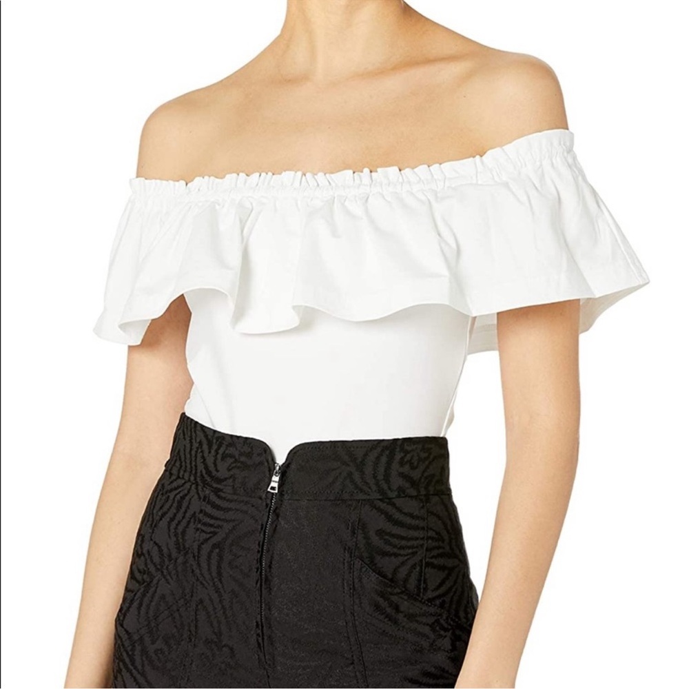 Bcbgmaxazria Off Shoulder Ruffle Bodysuit